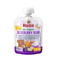 Holle Organic Blueberry Bear - Pouch Blueberries, apple & banana with yogurt
